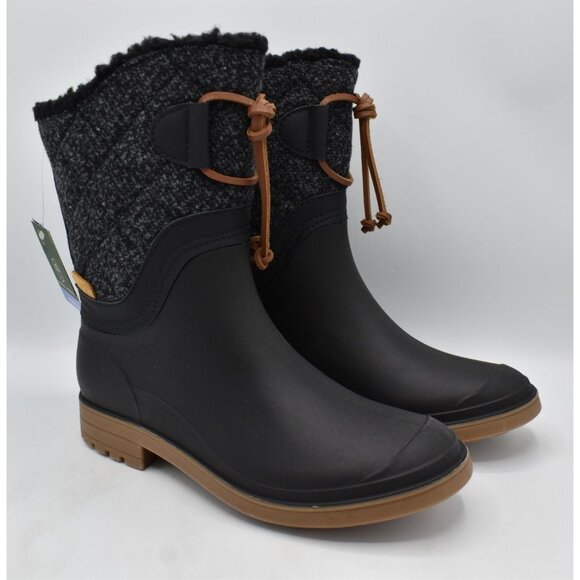 Kamik Womens Size 7 Stella Black White Waterproof Rain Boots - Picture 4 of 11